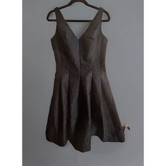 Lauren Ralph Lauren Fit & Flare Dress V-Neck V-Back Sleeveless Women’s 10 Formal - Picture 1 of 15